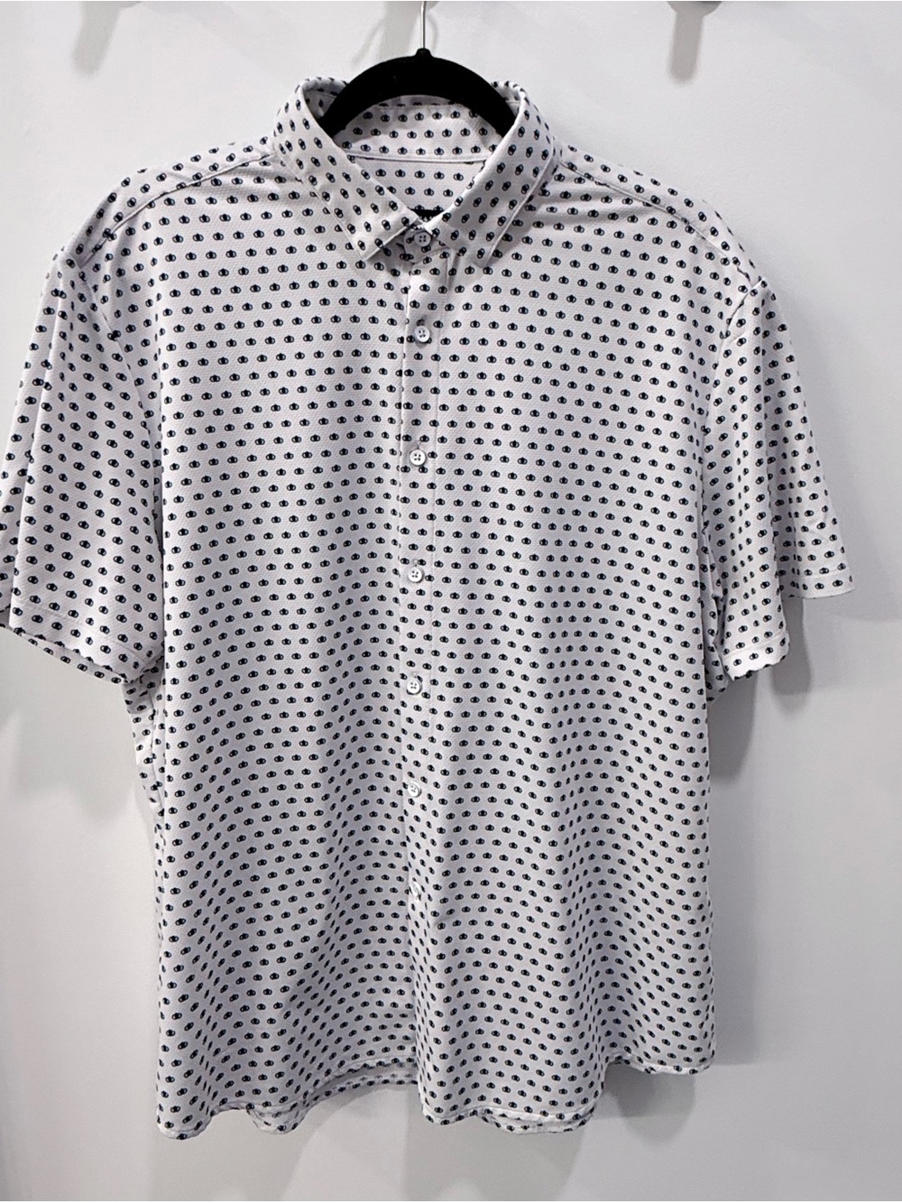 Mizzen+Main Mens L Classic Fit Performance Shirt Short Sleeve Geometric Golf